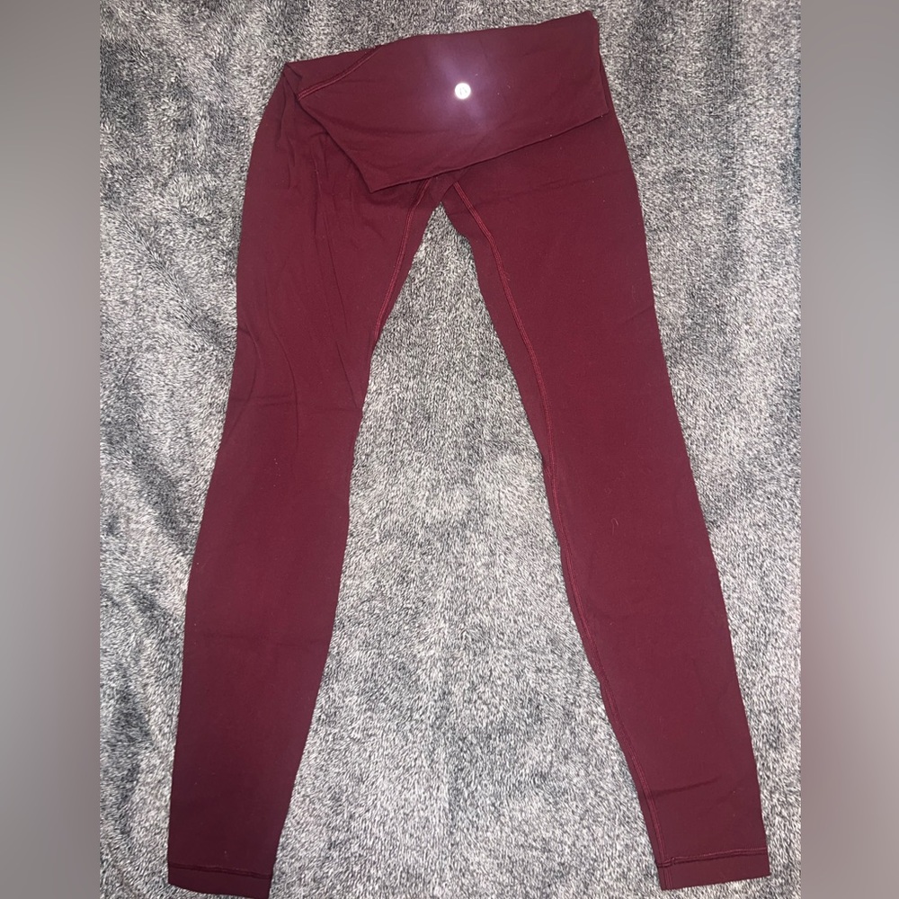 Burgundy lululemon leggings, size 2